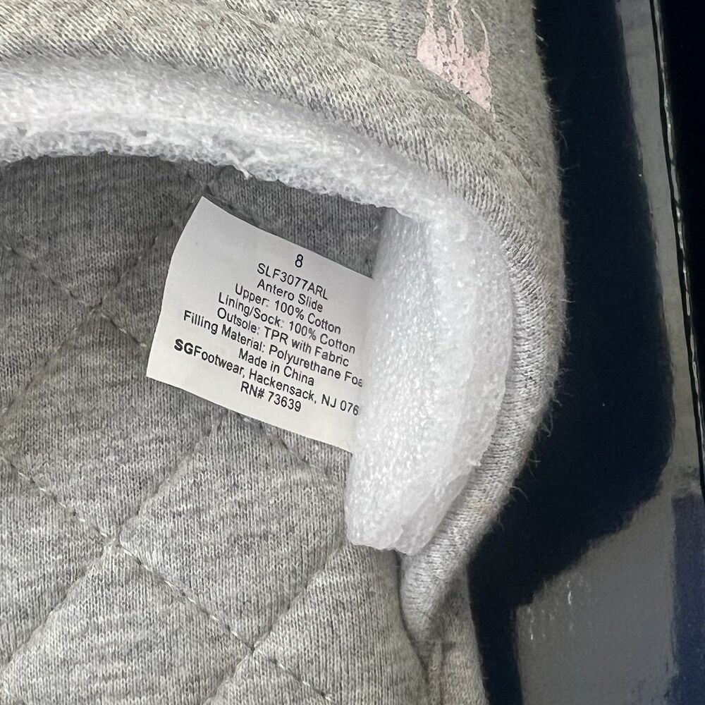 Polo Ralph Lauren Slippers Womens Size 8 Gray Open Toe Memory Foam Antero Slide - Picture 7 of 7